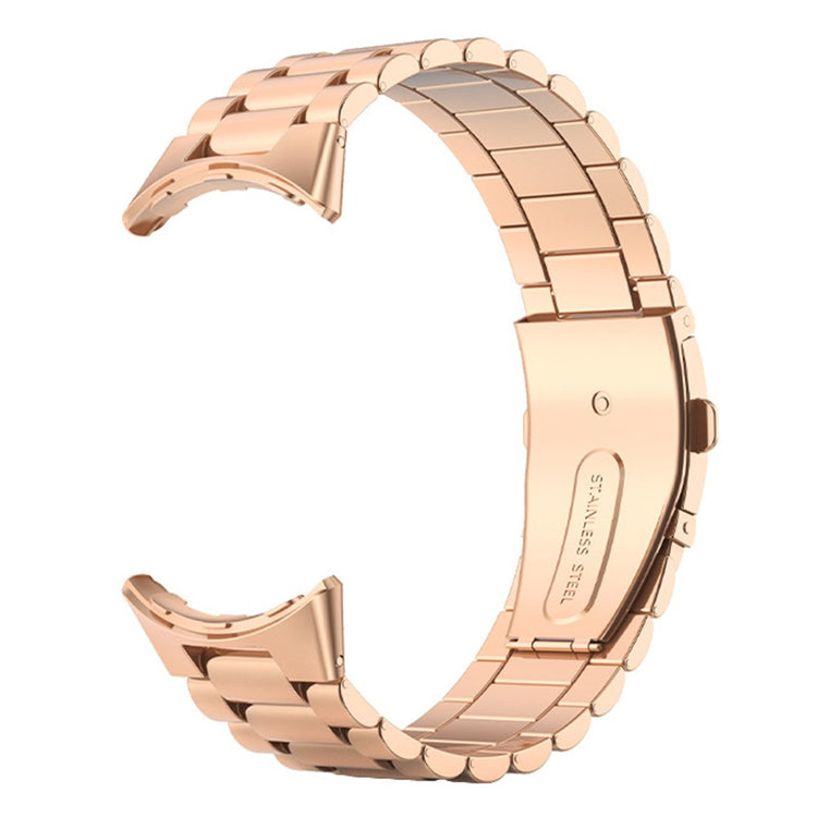 Google Pixel Watch 3 45mm Watch Band Three Beads Stainless Steel Strap - Rose Gold#serie_3