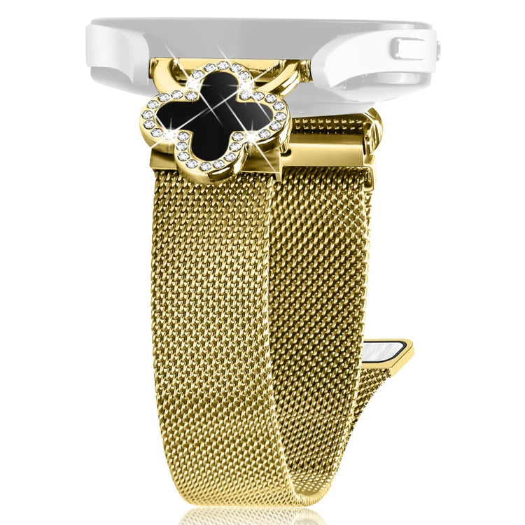 Milanese Band Donerton P22 / P32 / P36 Clover Decor Electroplated Stainless Steel Strap, Size: L - Gold / Black#serie_2
