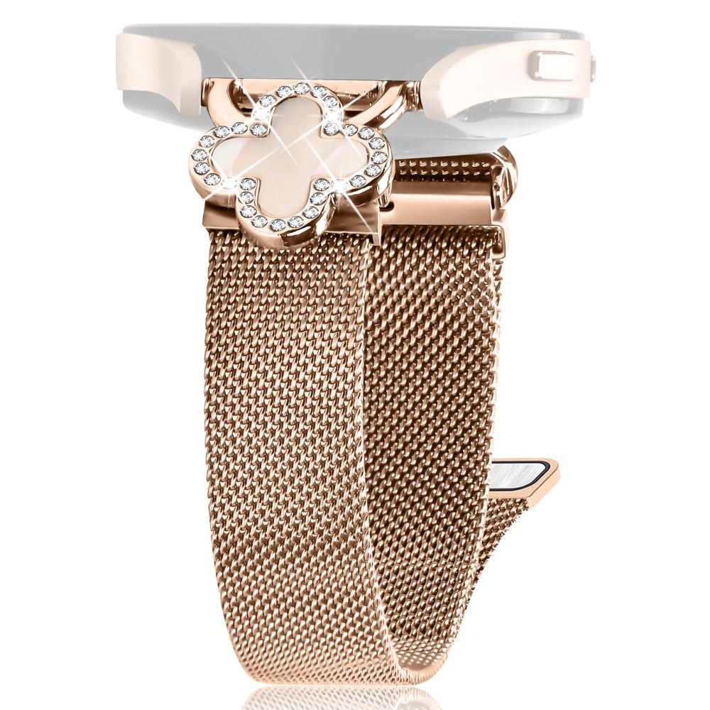 Milanese Band Donerton P22 / P32 / P36 Clover Decor Electroplated Stainless Steel Strap, Size: L - Rose Gold / Colored#serie_3