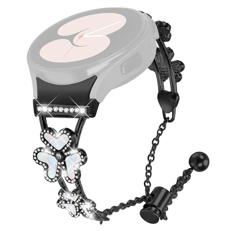 Metal Band with Connector Samsung Galaxy Watch7 44mm / 40mm Heart Clover Decor Watch Strap - Black#serie_1