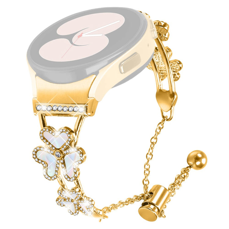 Metal Band with Connector Samsung Galaxy Watch7 44mm / 40mm Heart Clover Decor Watch Strap - Gold#serie_2