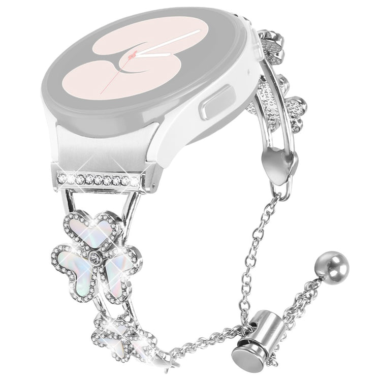 Metal Band with Quick Release Connector Samsung Galaxy Watch7 44mm / 40mm Heart Clover Decor Watch Strap - Silver#serie_1