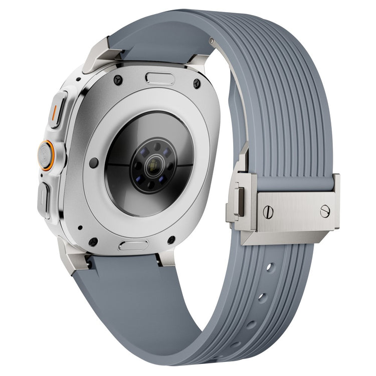 Samsung Galaxy Watch Ultra 47mm Silicone Band Titanium Connector Silver Buckle Watch Strap - Grey#serie_4