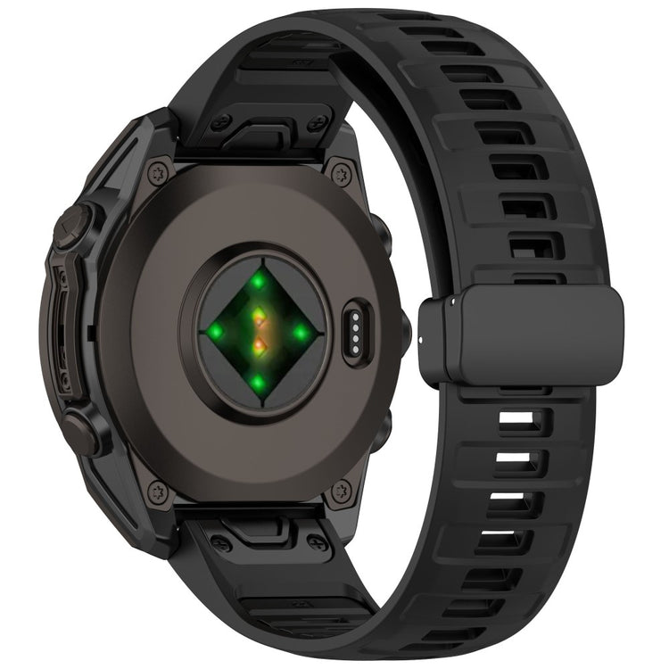 22mm Watch Band Garmin Fenix 8 47mm / Fenix E 47mm / Quatix 7 Pro Breathable Silicone Strap with Magnetic Folding Clasp - Black#serie_5