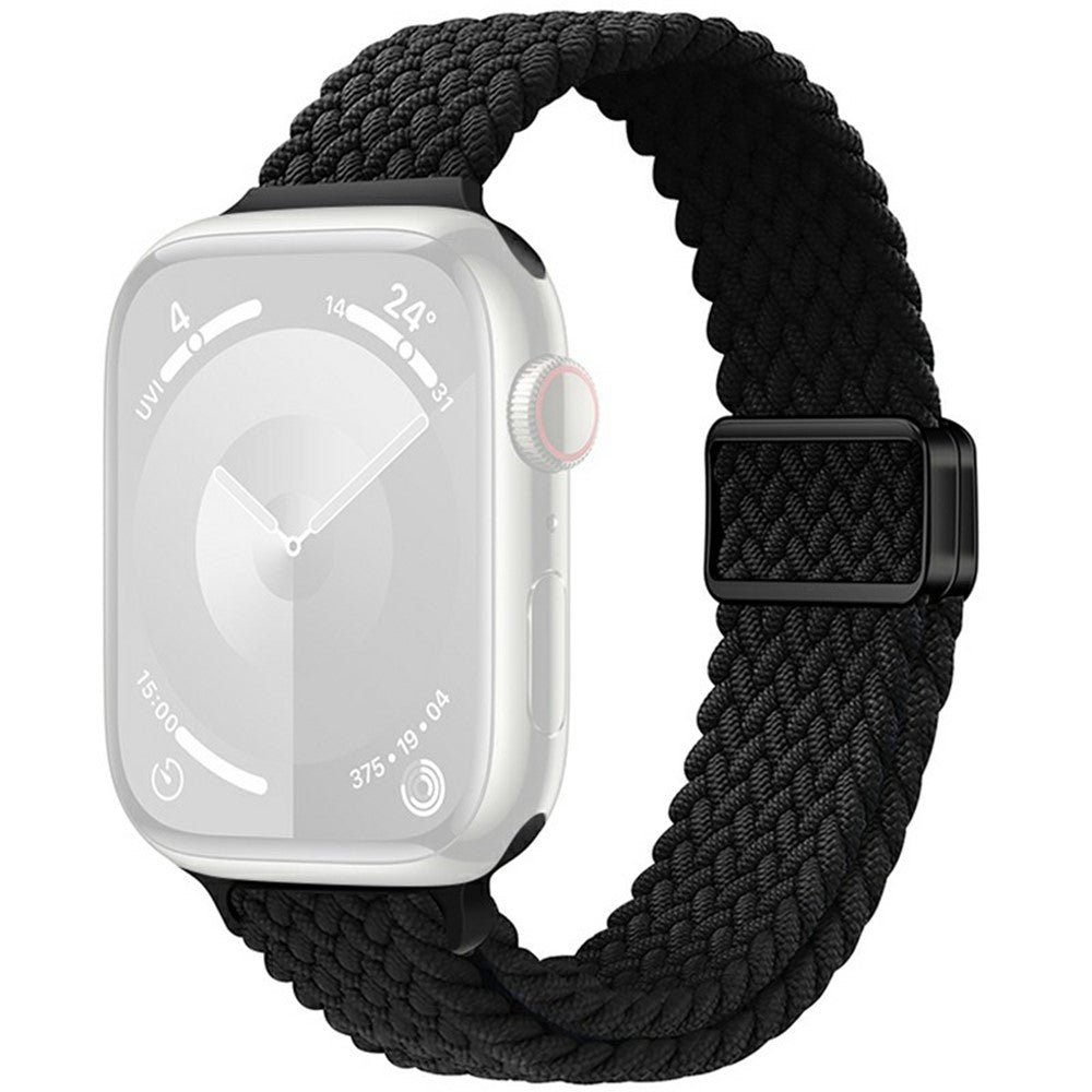 KALEBOL Braided Watch Band Apple Watch Series 10 46mm Elastic Nylon Strap - Black#serie_8