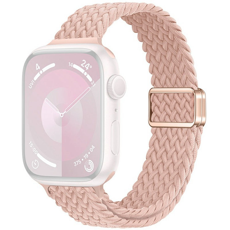 KALEBOL Braided Watch Band Apple Watch Series 10 46mm Elastic Nylon Strap - Pink#serie_12