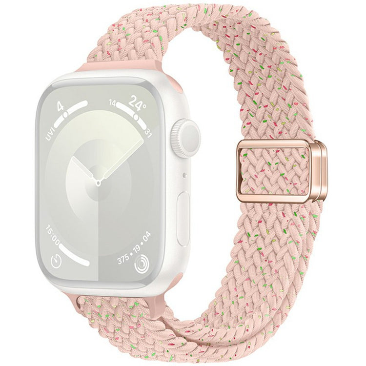 KALEBOL Braided Watch Band Apple Watch Series 10 46mm Elastic Nylon Strap - Colorful Pink#serie_13
