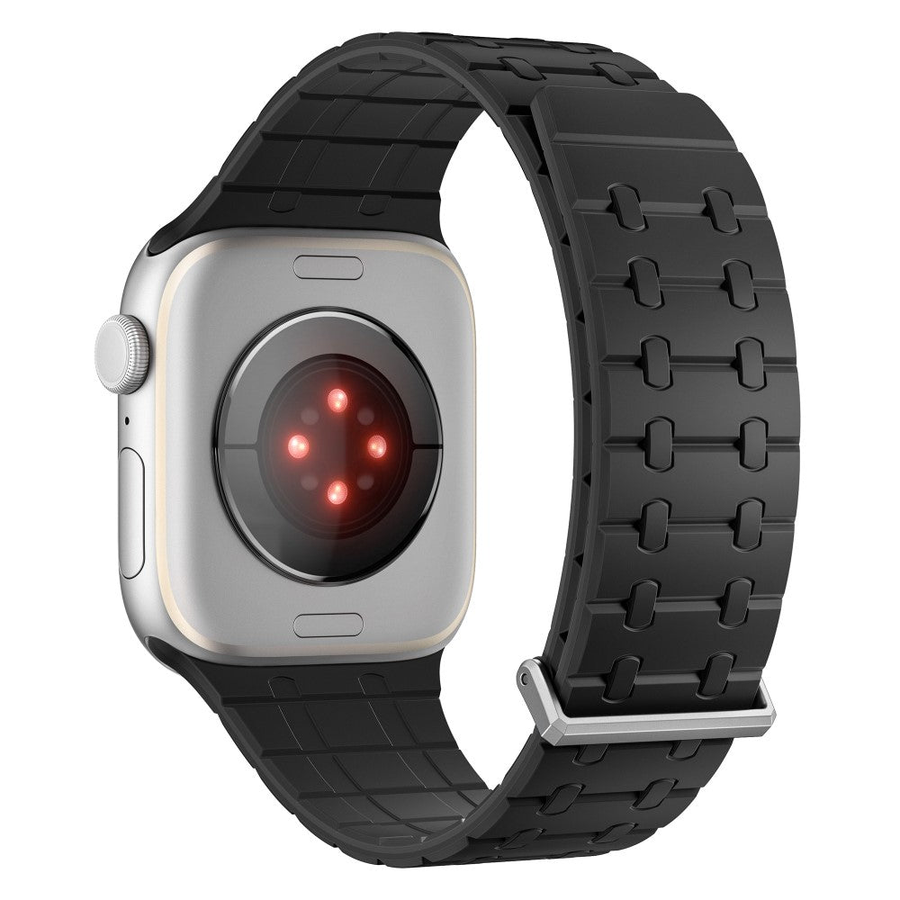 Magnetic Watch Band Apple Watch Series 10 42mm Replacement Silicone Strap - Black#serie_2