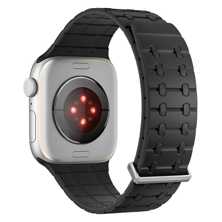 Magnetic Watch Band Apple Watch Series 10 42mm Replacement Silicone Strap - Black#serie_2
