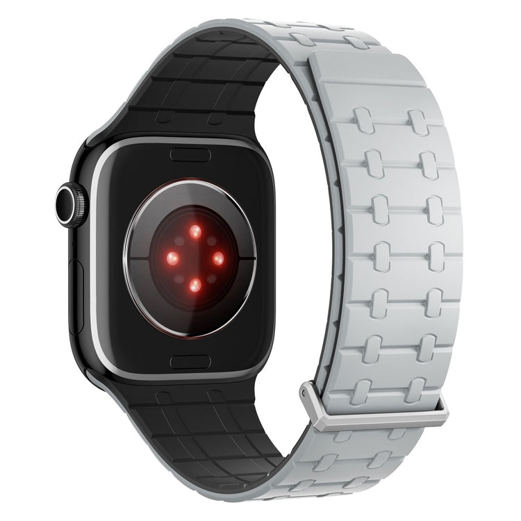 Magnetic Watch Band Apple Watch Series 10 42mm Replacement Silicone Strap - Light Grey+Black#serie_5