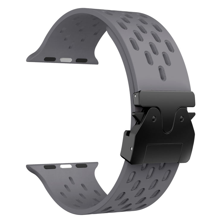 KALEBOL Watch Strap Apple Watch Series 10 46mm Hollow Silicone Band with Black Buckle - Space Grey#serie_9
