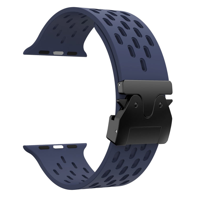 KALEBOL Watch Strap Apple Watch Series 10 46mm Hollow Silicone Band with Black Buckle - Midnight Blue#serie_10