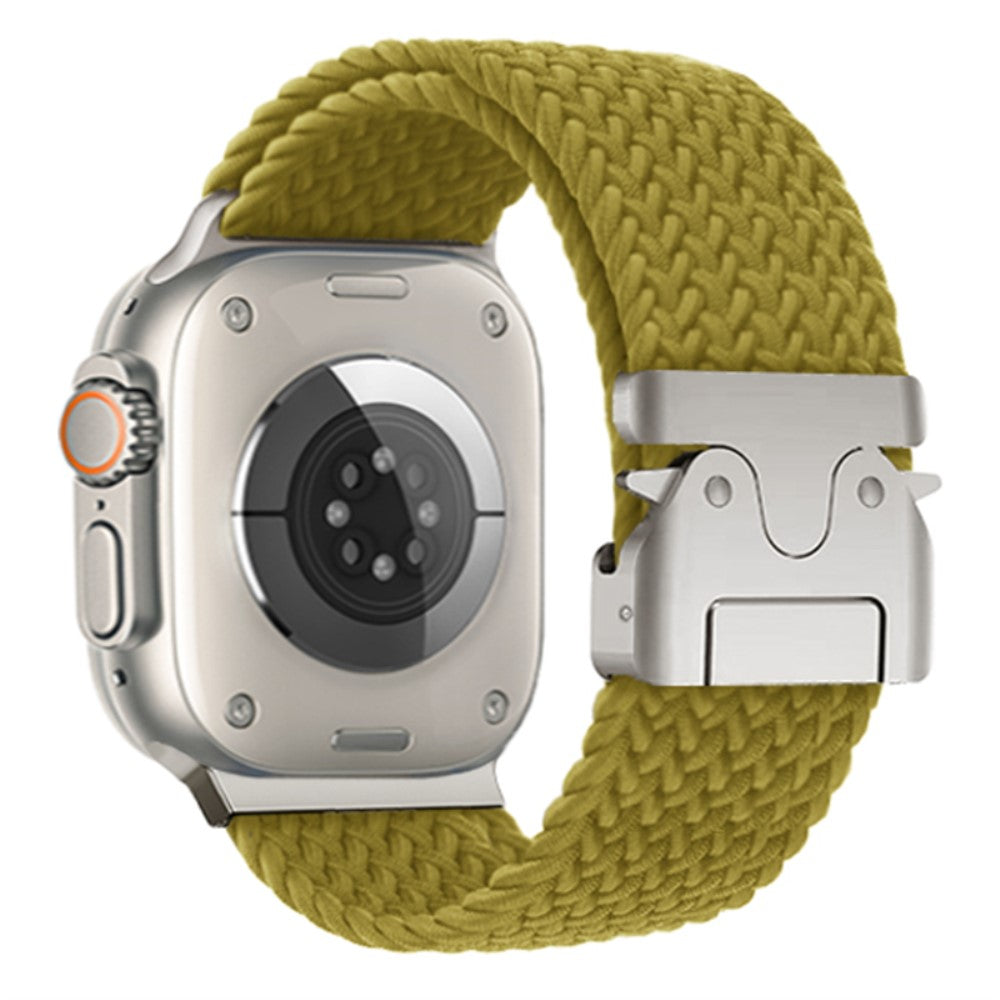 KALEBOL Nylon Braided Strap Apple Watch Series 10 42mm Watch Band with 24mm Parachute Buckle - Yellowgreen#serie_1