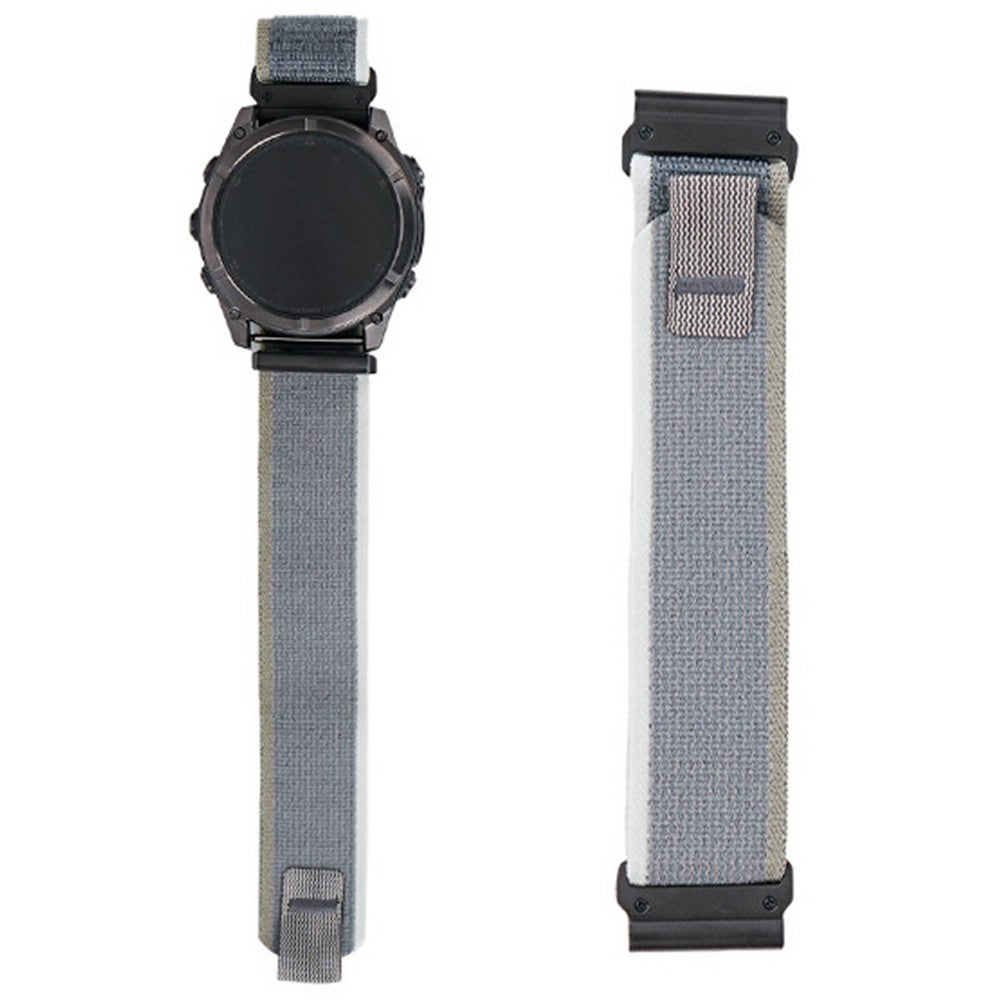 KALEBOL 22mm Watch Band Garmin Fenix 7 / Fenix 7 Pro Magic Tape Nylon Loop Wrist Strap - White + Green#serie_2