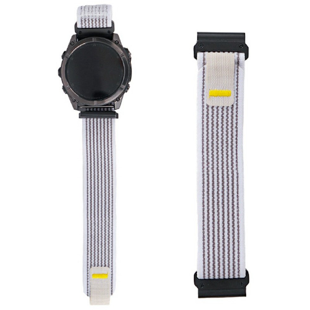 KALEBOL 22mm Watch Band Garmin Fenix 7 / Fenix 7 Pro Magic Tape Nylon Loop Wrist Strap - Reflective White#serie_4