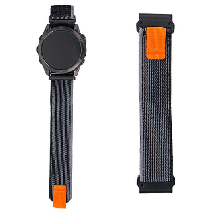 KALEBOL 22mm Watch Band Garmin Fenix 7 / Fenix 7 Pro Magic Tape Nylon Loop Wrist Strap - Black + Grey#serie_5