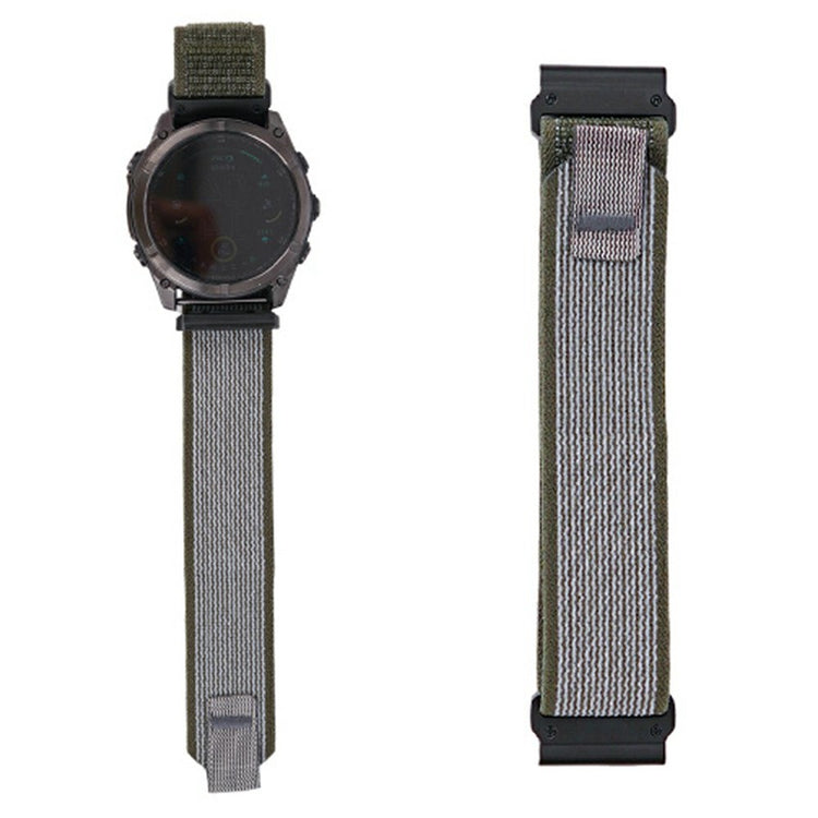 KALEBOL 22mm Watch Band Garmin Fenix 7 / Fenix 7 Pro Magic Tape Nylon Loop Wrist Strap - Army Green#serie_8