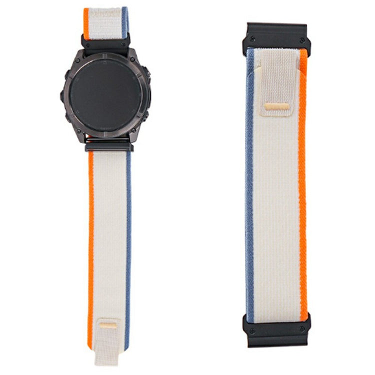KALEBOL 22mm Watch Band Garmin Fenix 7 / Fenix 7 Pro Magic Tape Nylon Loop Wrist Strap - White#serie_9