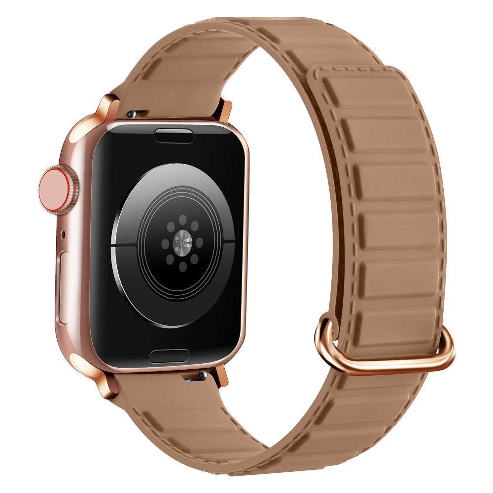 Silicone Strap Apple Watch Series 10 46mm Magnetic Buckle Watch Band - Apricot#serie_12