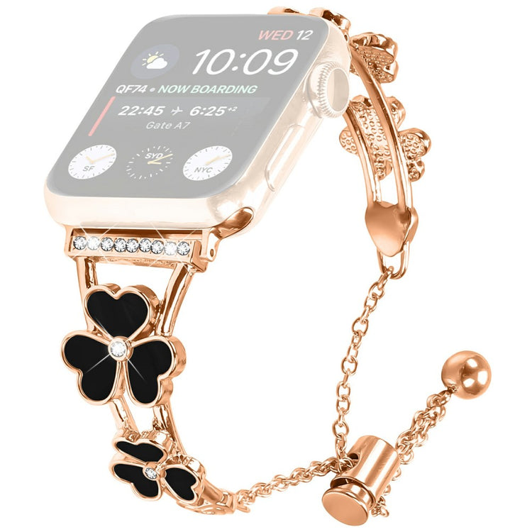Watchband Apple Watch Series 10 46mm Heart Clover Zinc Alloy Metal Strap - Rose Gold#serie_3