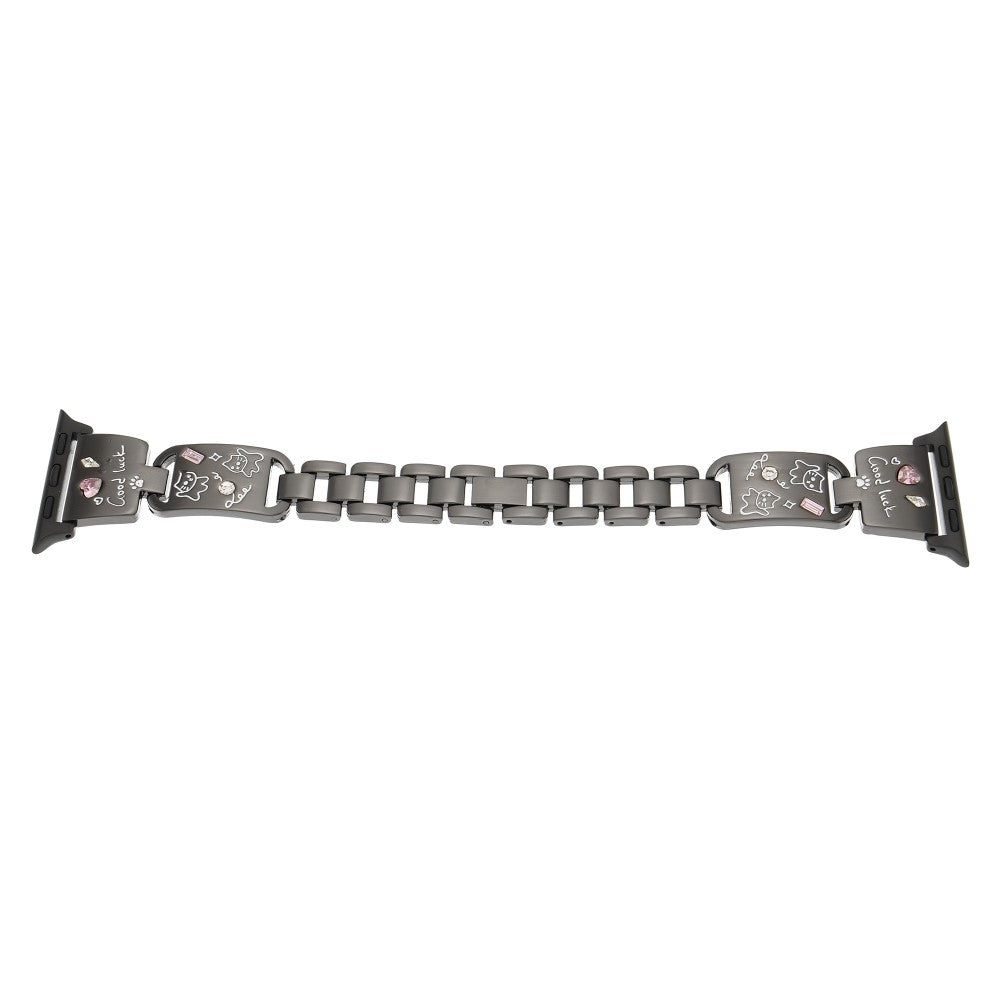 Metal Strap Apple Watch Series 10 46mm Watch Band Cat Pattern - Black#serie_1