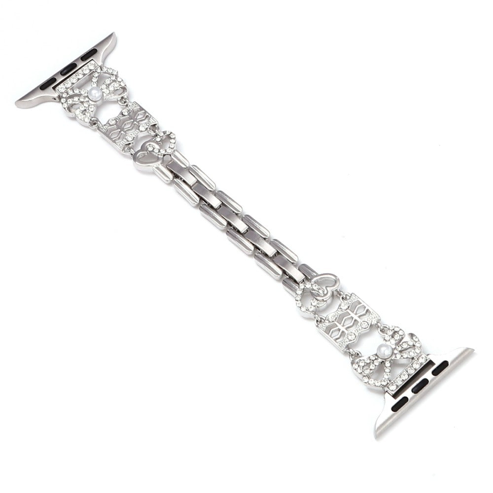 Metal Strap Apple Watch Series 10 46mm Bowknot Decor Watch Band - Silver#serie_3