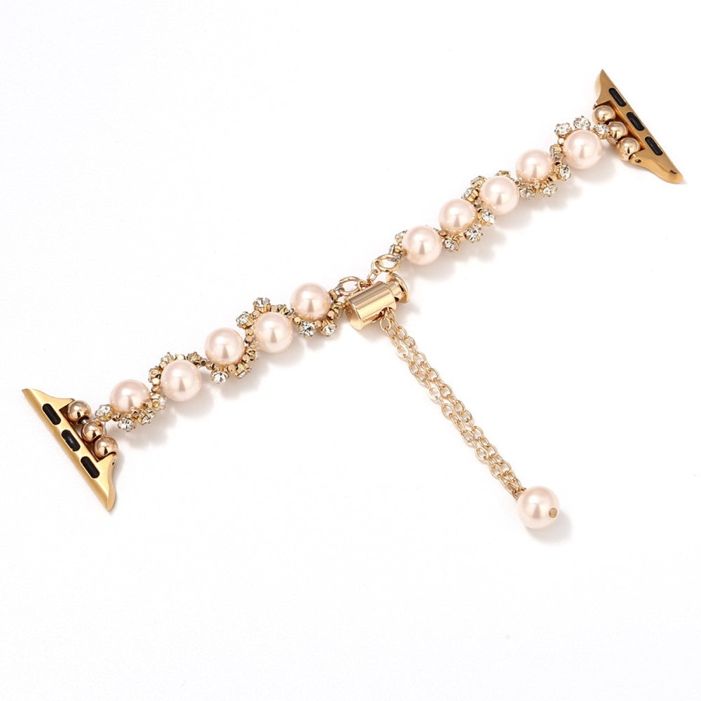 Pearl Decor Strap Apple Watch Series 10 46mm Metal Watch Band - Rose Gold#serie_1