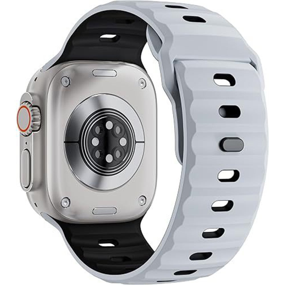 KALEBOL Mecha Silicone Strap Apple Watch Series 49mm - 45mm - 44mm - 42mm Dual Color Watch Band - White+Black#serie_1