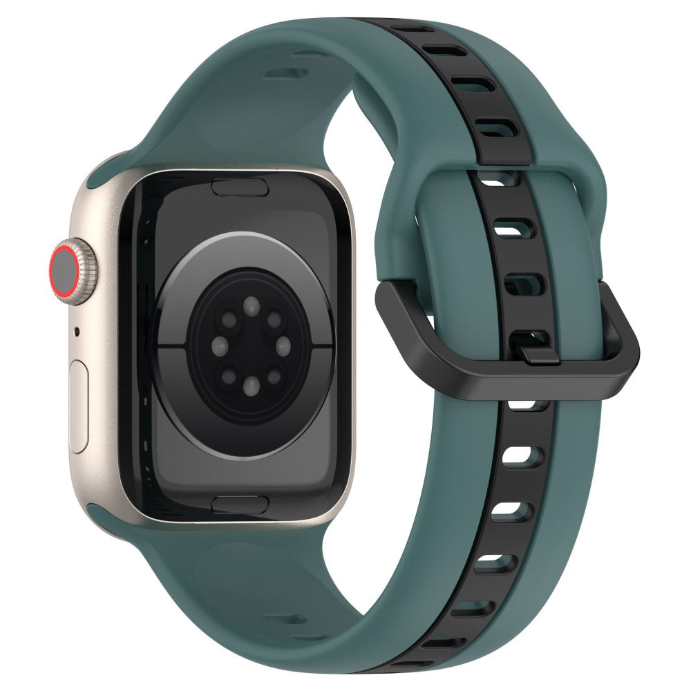 KALEBOL Dual Color Silicone Strap Apple Watch Series 41mm - 40mm - 38mm Watch Band - Olive Green+Black#serie_1