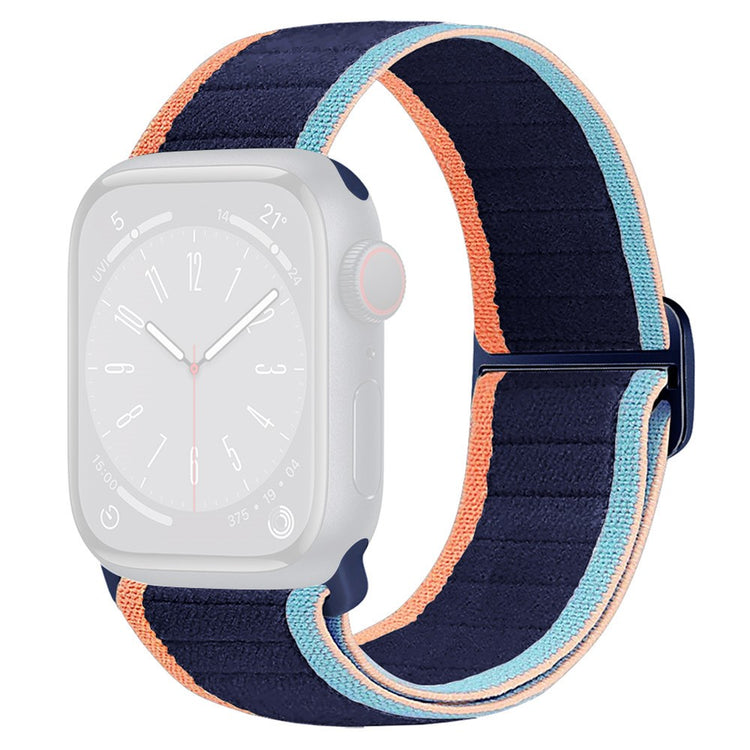 Watch Band Apple Watch Series 10 46mm Elastic Nylon Figure-8 Buckle Strap - Dark Navy Blue#serie_5