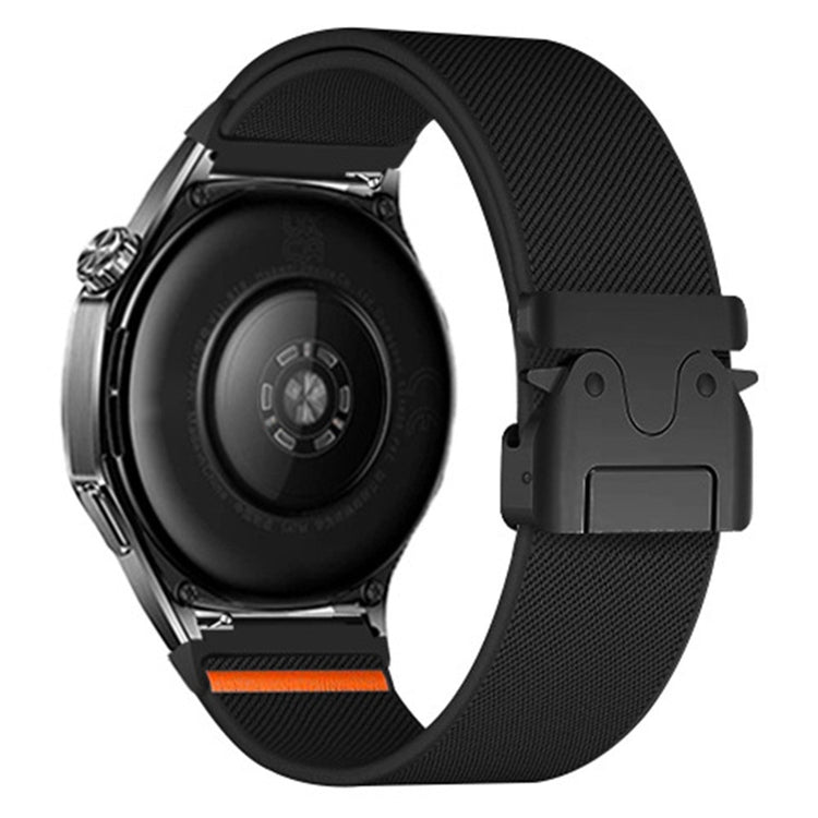 22mm Watch Band Huawei Watch GT 5 Pro 46mm Elastic Nylon Braided Strap with Bull Head Umbrella Buckle - Black#serie_2