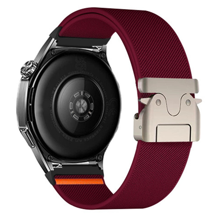 22mm Watch Band Huawei Watch GT 5 Pro 46mm Elastic Nylon Braided Strap with Bull Head Umbrella Buckle - Wine Red#serie_3