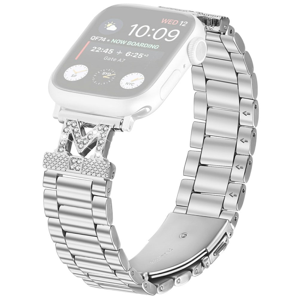 Watch Strap Apple Watch Series 49mm - 45mm - 44mm - 42mm Silver Stainless Steel 3-Bead Band#serie_1