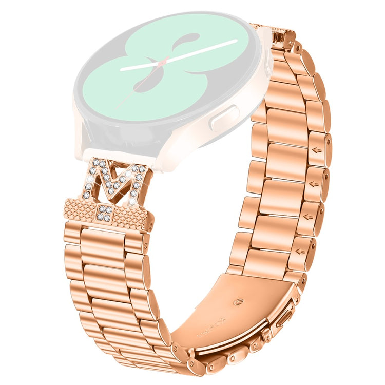 Huami Amazfit GTS 2 Strap M-Type Rhinestones Decor Stainless Steel 3-Bead Watch Band - Rose Gold#serie_2