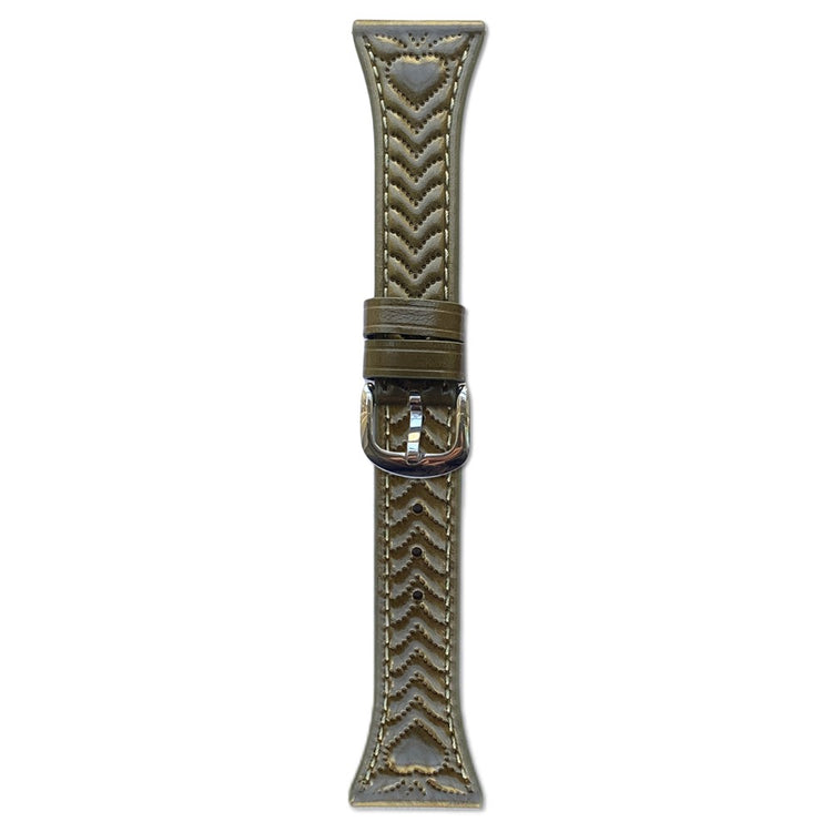 18mm Watch Band Garmin Venu 3S Heart Pattern Embossed Genuine Leather Strap - Green#serie_1