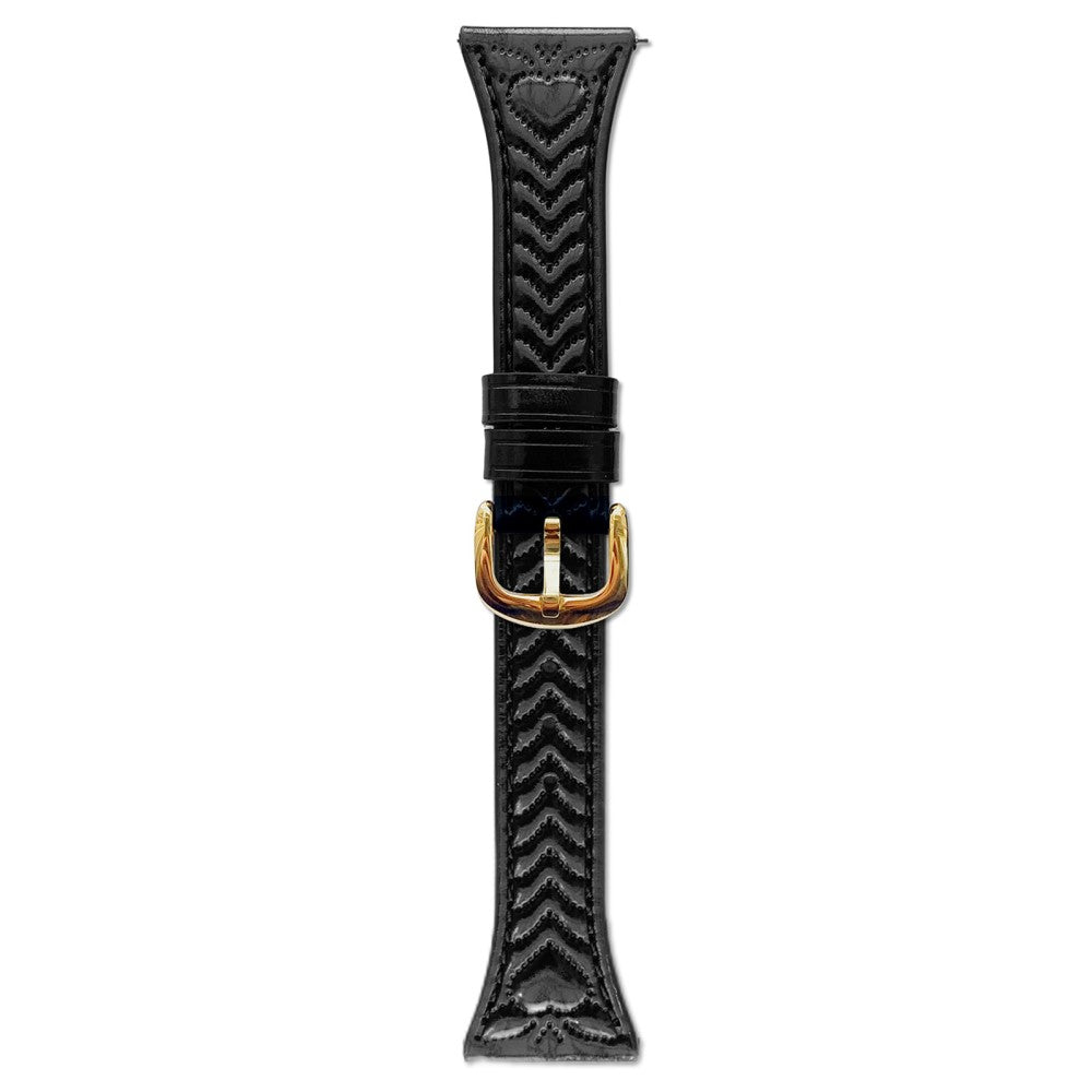 18mm Watch Band Garmin Venu 3S Heart Pattern Embossed Genuine Leather Strap - Black#serie_2