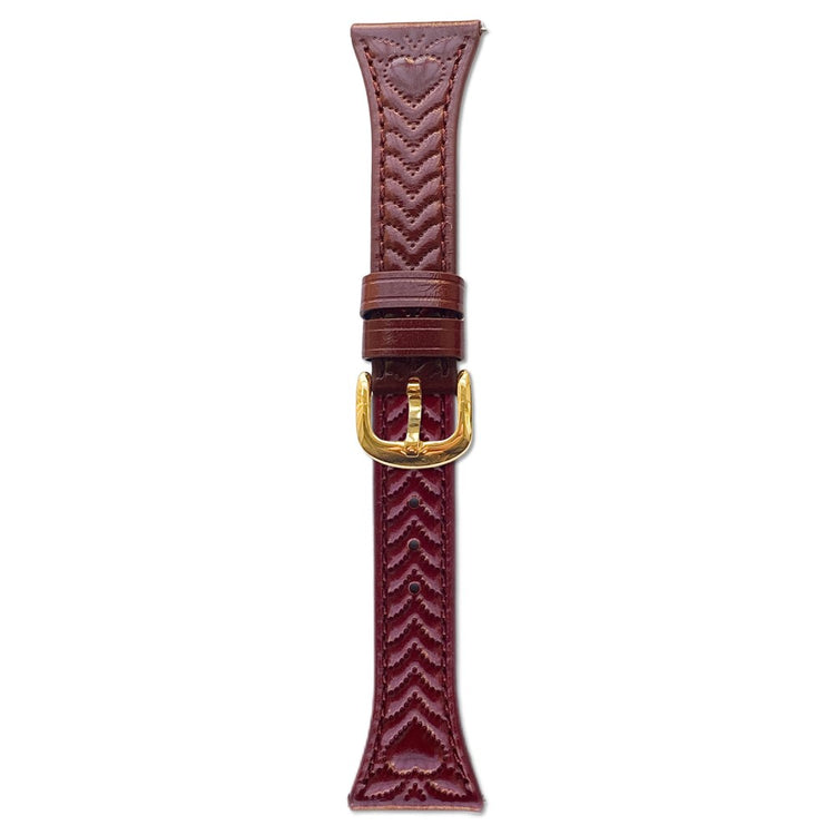 18mm Watch Band Garmin Venu 3S Heart Pattern Embossed Genuine Leather Strap - Wine Red#serie_3