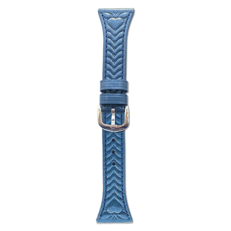 18mm Watch Band Garmin Venu 3S Heart Pattern Embossed Genuine Leather Strap - Blue#serie_4