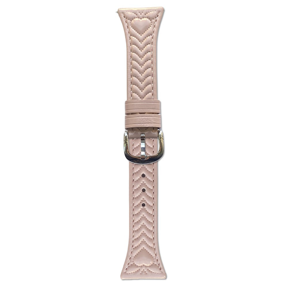 18mm Watch Band Garmin Venu 3S Heart Pattern Embossed Genuine Leather Strap - Pink#serie_6