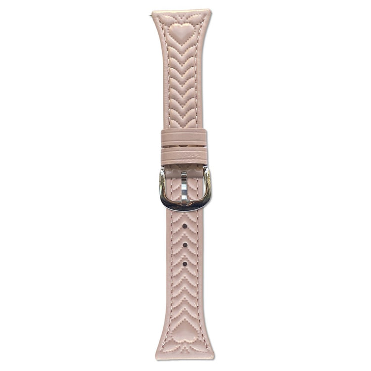 18mm Watch Band Garmin Venu 3S Heart Pattern Embossed Genuine Leather Strap - Pink#serie_6