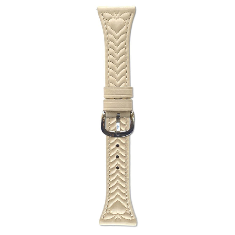 18mm Watch Band Garmin Venu 3S Heart Pattern Embossed Genuine Leather Strap - Apricot#serie_8