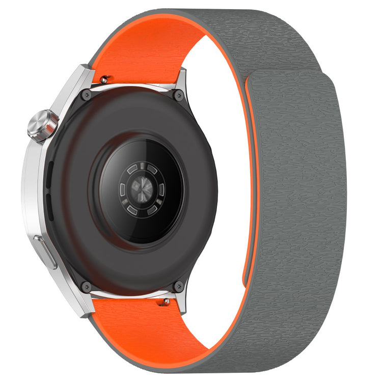 20mm Watch Band Magnetic Silicone Strap - Grey / Orange#serie_4