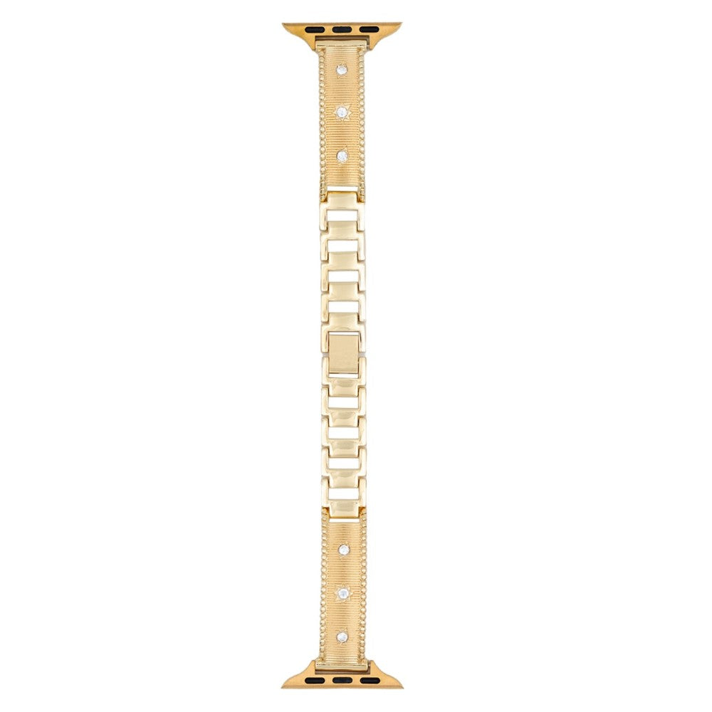 Bracelet Strap Apple Watch Series 41mm - 40mm - 38mm Rhinestone Decor Stainless Steel Watch Band - Gold#serie_1