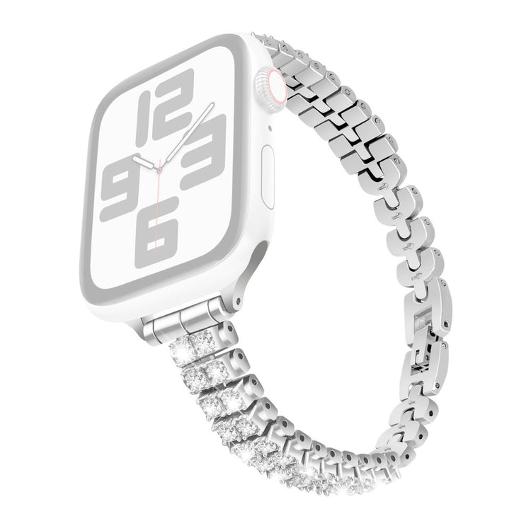 Watch Strap Apple Watch Series 41mm - 40mm - 38mm Rhinestone Decor Alloy Bracelet Wrist Band - Silver#serie_3
