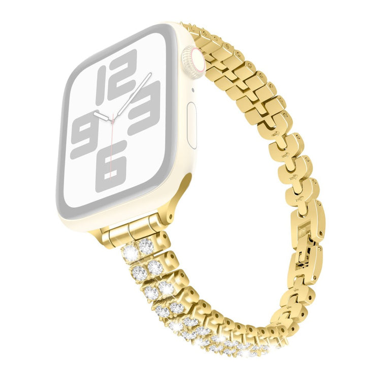 Watch Strap Apple Watch Series 41mm - 40mm - 38mm Rhinestone Decor Alloy Bracelet Wrist Band - Gold#serie_4