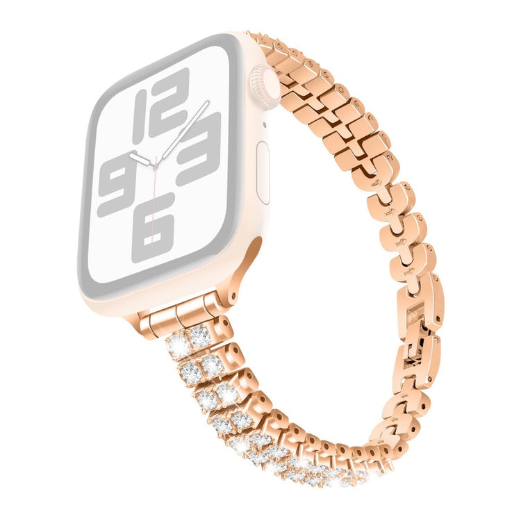 Watch Strap Apple Watch Series 41mm - 40mm - 38mm Rhinestone Decor Alloy Bracelet Wrist Band - Rose Gold#serie_5