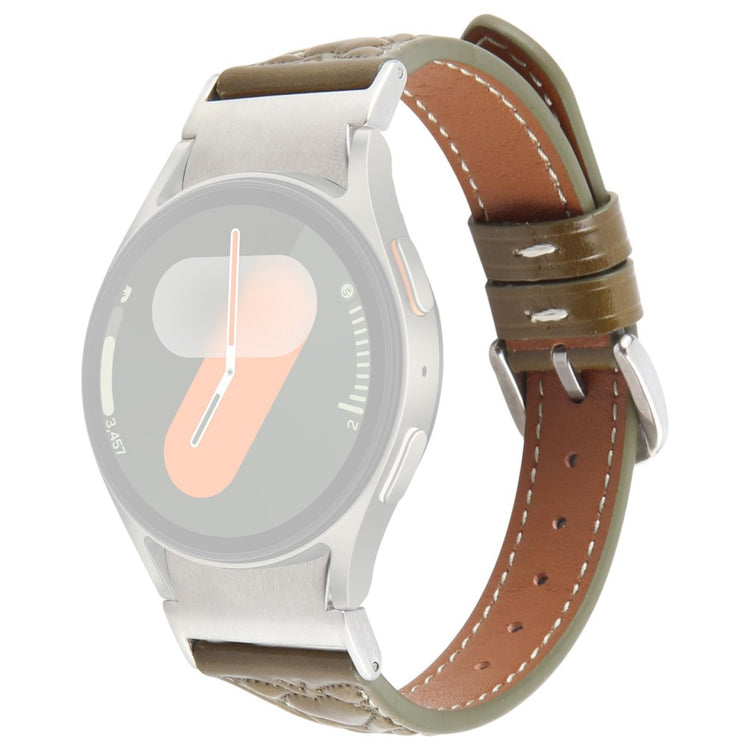 Watch Band Samsung Galaxy Watch7 / Watch6 / Watch5 / Watch4 / Watch FE Heart Pattern Embossed Cowhide Leather Strap - Green#serie_2