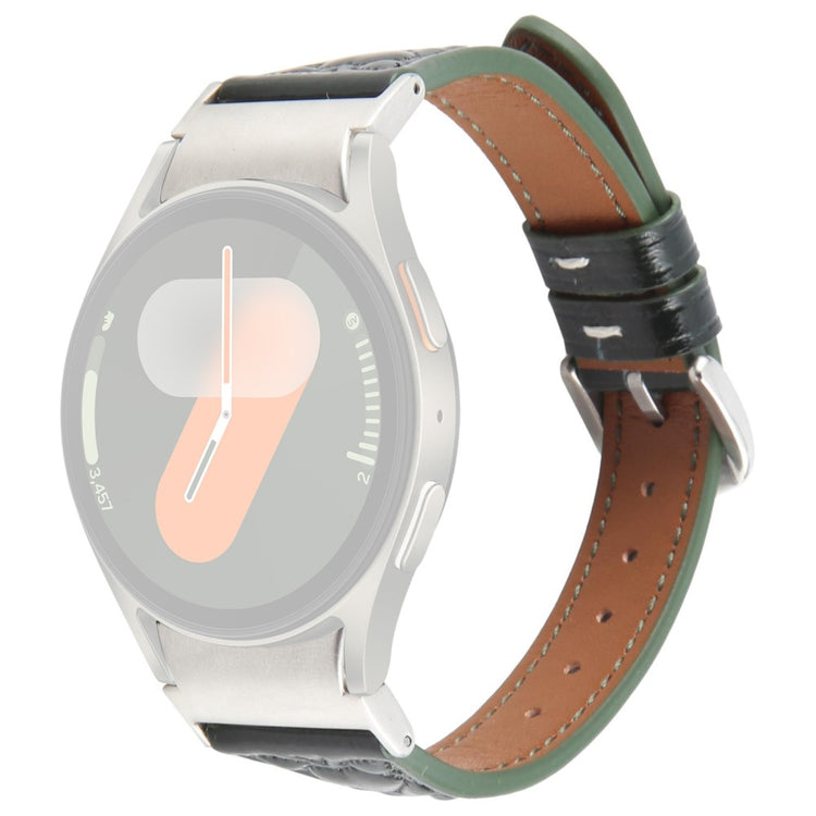 Watch Band Samsung Galaxy Watch7 / Watch6 / Watch5 / Watch4 / Watch FE Heart Pattern Embossed Cowhide Leather Strap - Dark Green#serie_6
