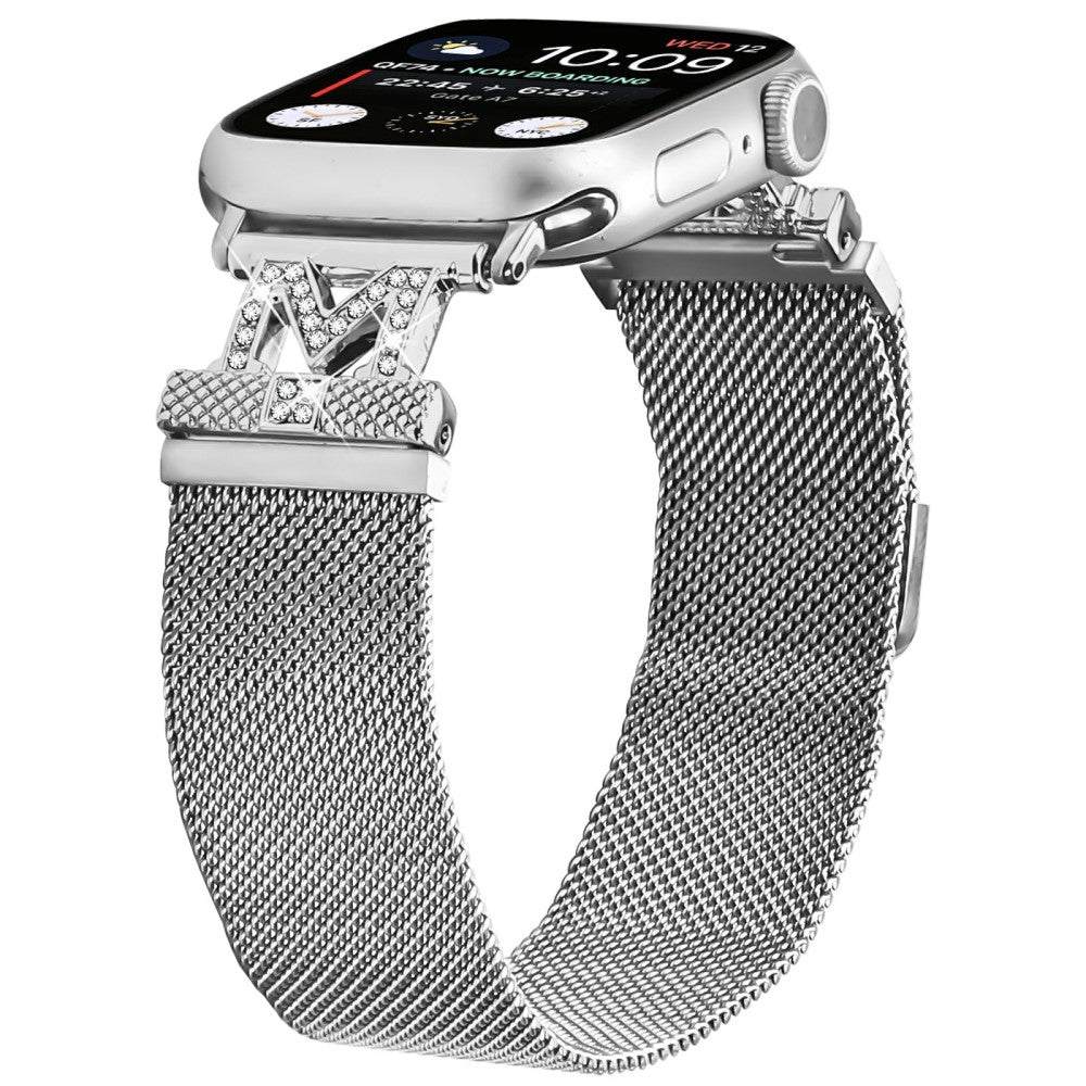 Watch Band Apple Watch Series 41mm - 40mm - 38mm Bands Stainless Steel M-Type Milanese Silver Wrist Strap#serie_1
