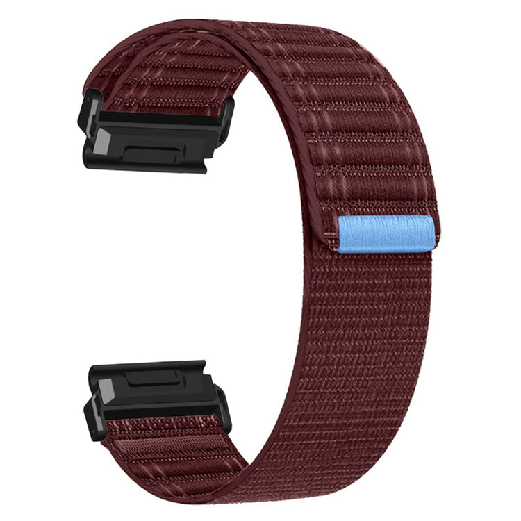 26mm Watchband Garmin Fenix 8 51mm / 7X / 6X / 5X Bands Titanium Nylon Loop Wrist Strap - Wine Red / Black#serie_6